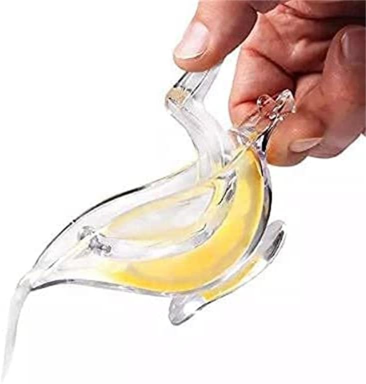 New Acrylic Manual Lemon Slice Squeezer, Portable Transparent Fruit Juicer, Elegance Bird Shape, Hand Juicer for Orange Lemon Lime Pomegranate (4Pcs) (4Pcs)