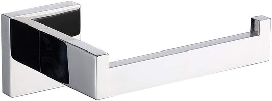 TASTOS Polished Chrome Toilet Paper Holder SUS304 Stainless Steel, Modern Square Half Open Bathroom 5 inch TP Holder Wall Mount Rustfree Tissue Roll Dispenser for Washroom Kitchen