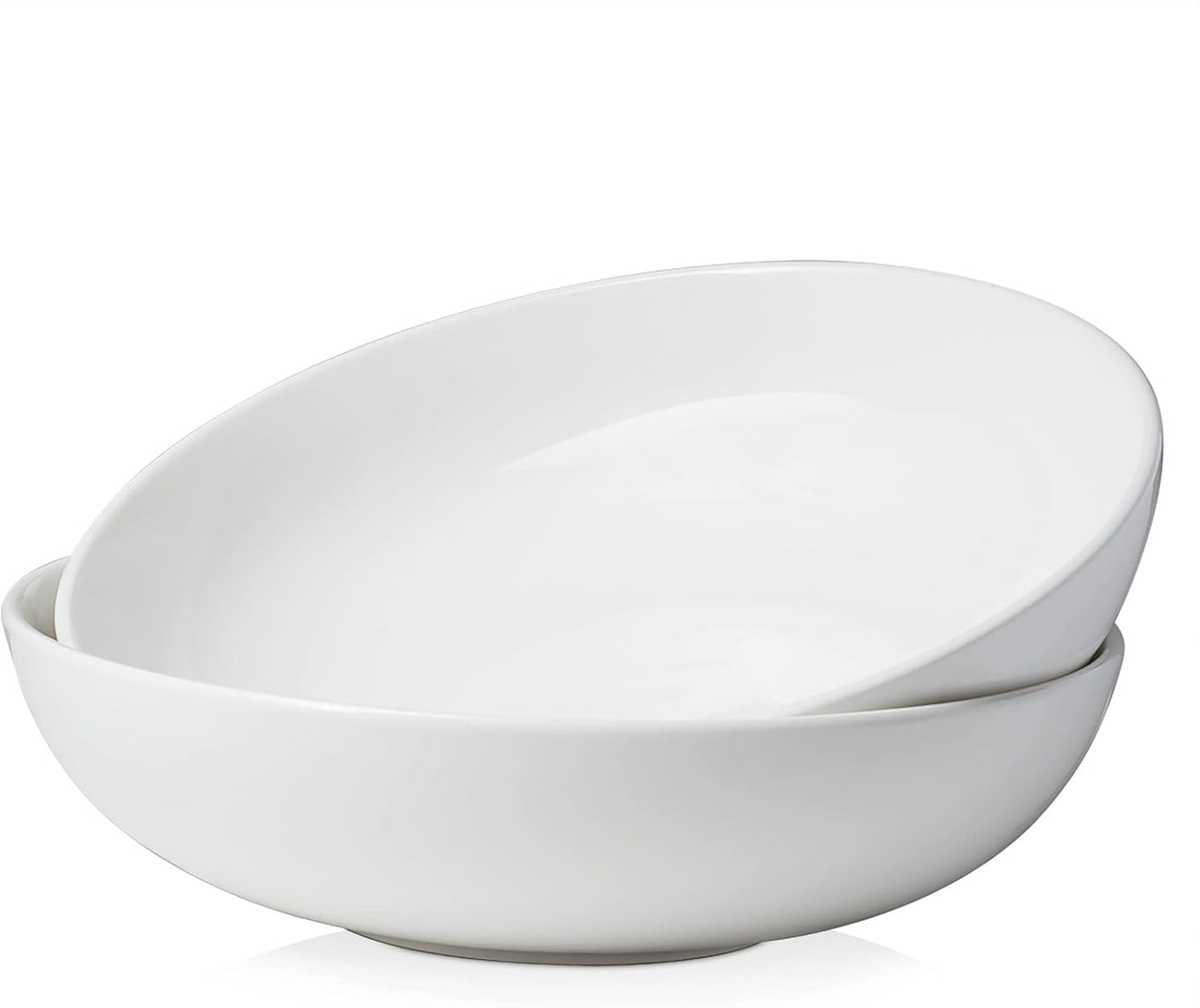 DOWAN 11.5" Large Serving Bowls, 3.2 Qt White Serving Platter, Big Ceramic Centerpiece Bowls, Microwave & Dishwasher Safe, Set of 2