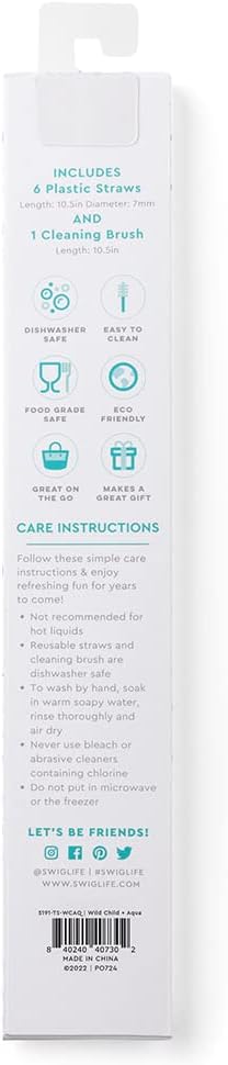 Swig Life Reusable Straws HoHoHo + Mint Tall Straw Set & Cleaning Brush, Each Straw is 10.25 inch Long (Fits Swig Life 20oz Tumblers, 22oz, and 32oz Tumblers)