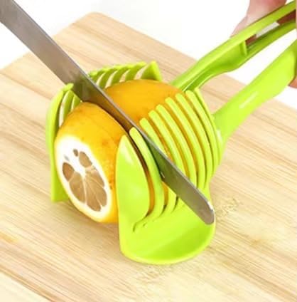 Multipurpose Handheld Vegetable & Fruit Slicer – BPA-Free Cutter Tool for Tomato, Lemon, Egg, Onion – Compact Kitchen Cutting Aid Gadget for Even Slices, Non-Slip Grip (Green)