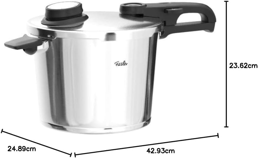 Fissler Vitavit Premium Pressure Cooker Set, 3.7 Quart and 6.3 Quart with Glass Lid