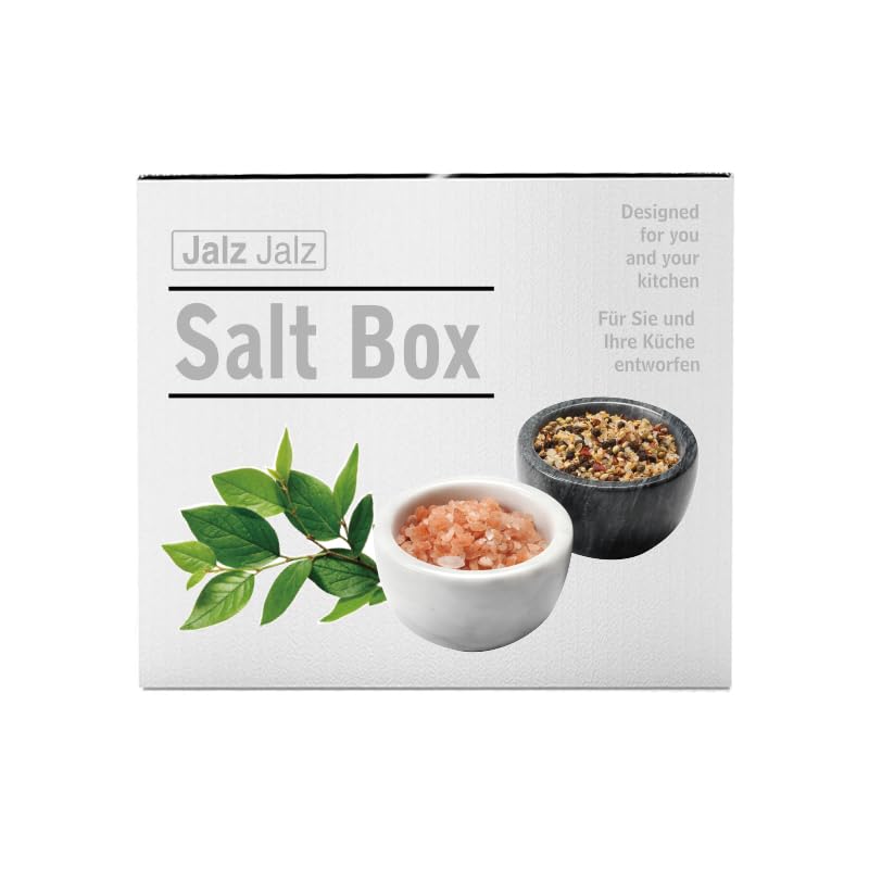 Marble Salt Box Spice keeper Black Big Salt Cellar Natural Material Salt Container Spice Cellar Large Capacity