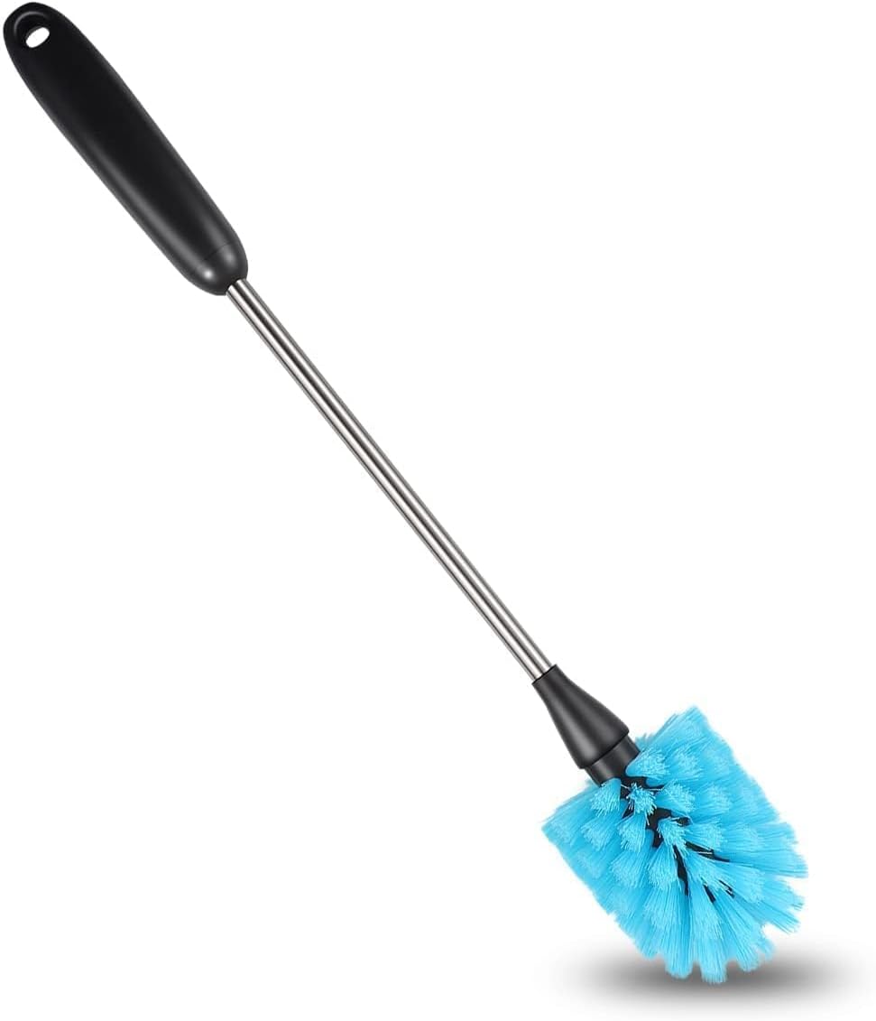 Stainless Steel Long Handled Water Bottle Brush-Flexible and Flexible Brush for Water Bottles, Milk Bottles, Glasses, Glassware, Food Jars, Wake-up Jars, 15 in.