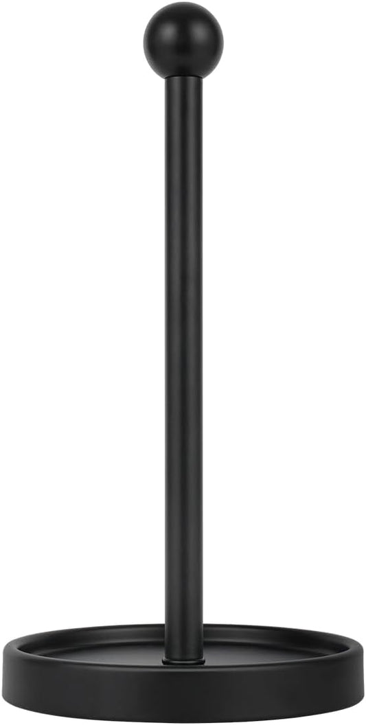Ivilon Countertop Paper Towel Holder - Modern Sleek Ball Minimalist Design - Fits All Paper Towel Roll Sizes - Color Black