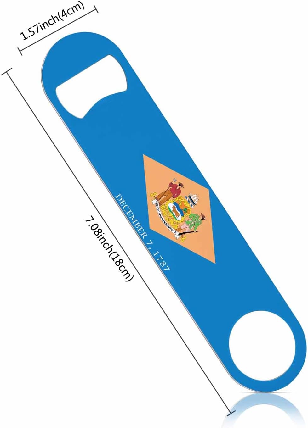 Delaware State Flag Stainless Steel Bottle Opener Abstract Retro Blue Country Flag Patriotic Art Flat Beer Bottle Opener Keychain for Home Kitchen Bar Restaurant Party Birthday Gift