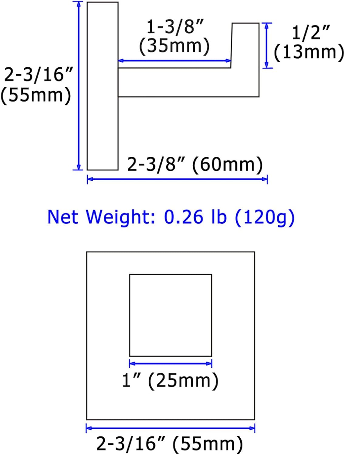 Angle Simple Towel Hooks, SUS 304 Stainless Steel Bathroom Towel Hooks, Wall Robe Coat Hanger, Polished Chrome, 2 Pack