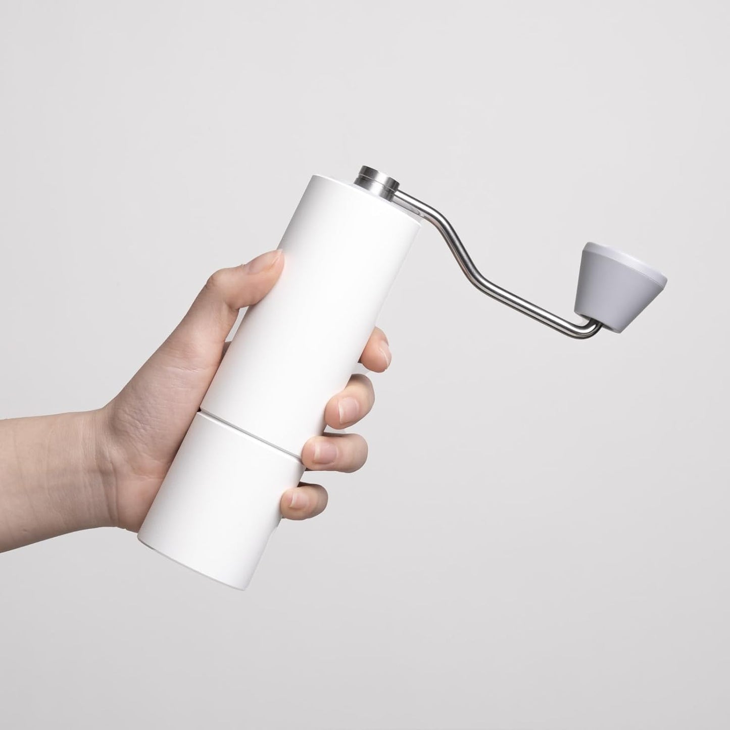 TIMEMORE Manual Coffee Grinder Foldable Hand Coffee Grinder Stainless Steel Conical Burr Chestnut C2 MAX Internal Adjustable Setting Capacity 30g French Press Coffee for Travel, Camping, Home White