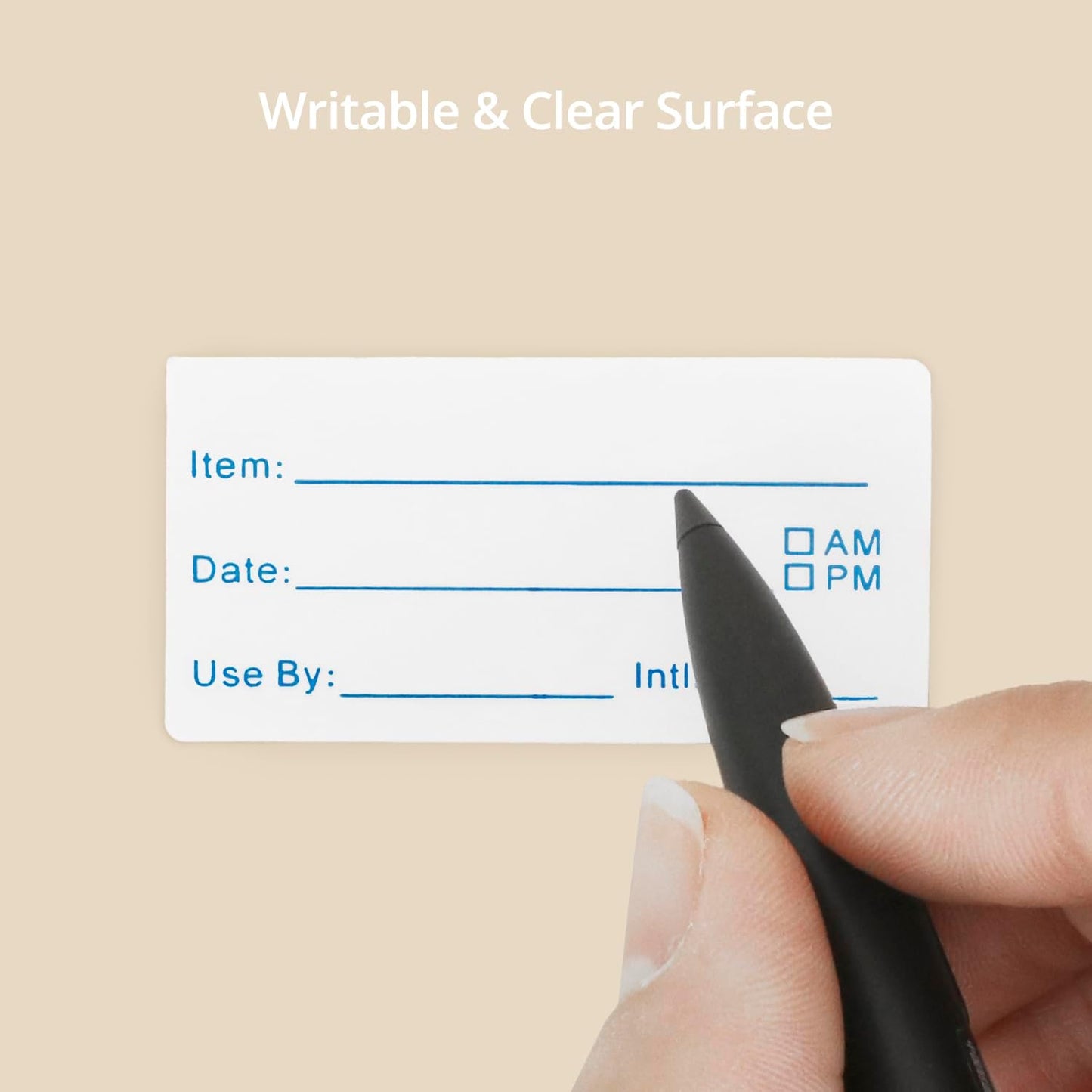 QWORK Dissolvable Food Labels (1000pcs) - 2 Rolls Removable Labels for Food Containers, Freezer Labels, Writeable Date Labels