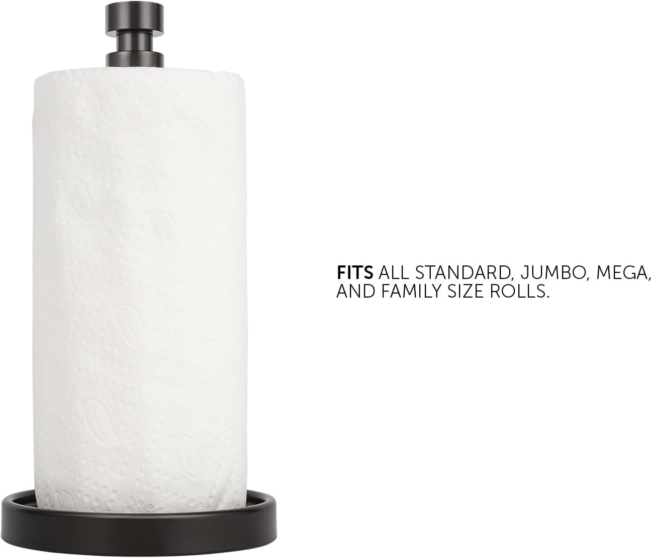 Ivilon Paper Towel Roll Stand - Steady and Easy Tear - Fits All Paper Towel Rolls - Oil Rubbed Bronze