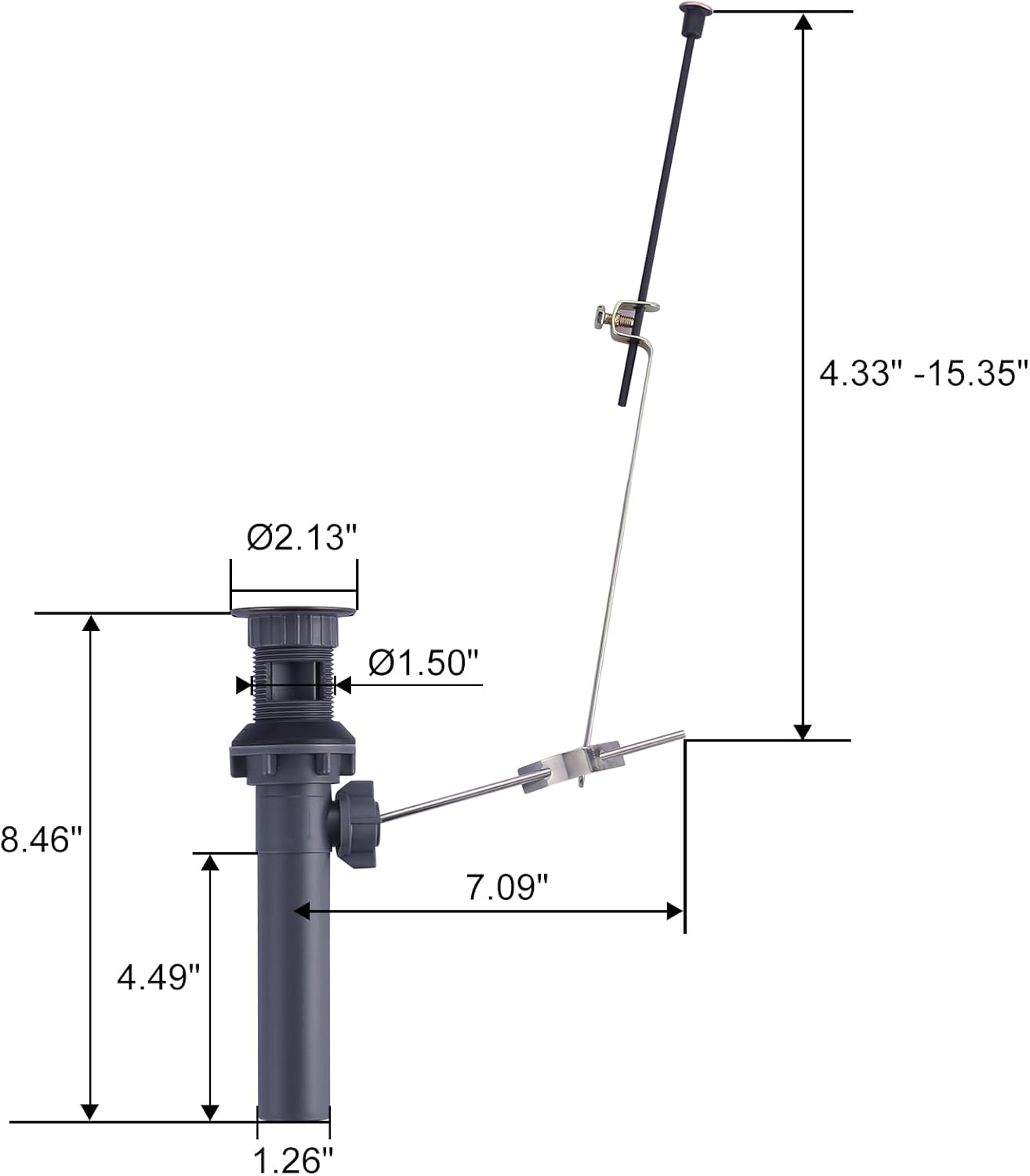 Bathroom Sink Drain with Lift Rod, Oil Rubbed Bronze Sink Drain with Overflow, ARCORA Drain Stopper for Vessel Sink