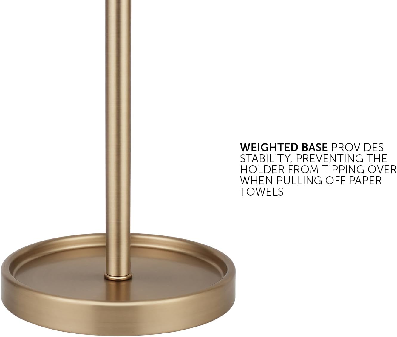 Ivilon Countertop Paper Towel Holder - Modern End Cap Minimalist Design - Color Warm Gold