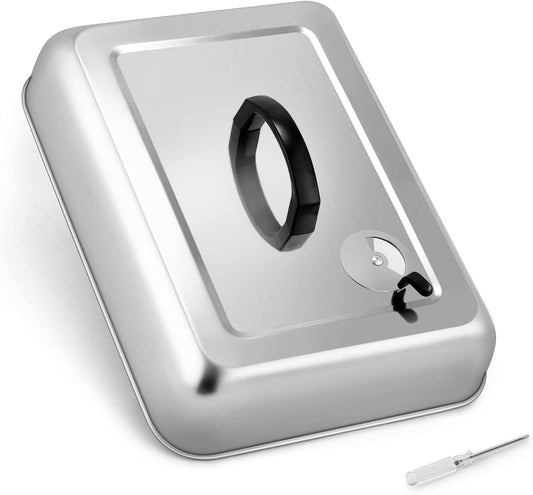 13x 9.75Inch Cheese Melting Domes, HaSteeL Rectangular Basting Steam Cover for Flat Top Griddle Cooking Outdoor & Indoor, Heavy Duty Stainless Steel Grill Lid with Adjustable Vent, Easy to Clean