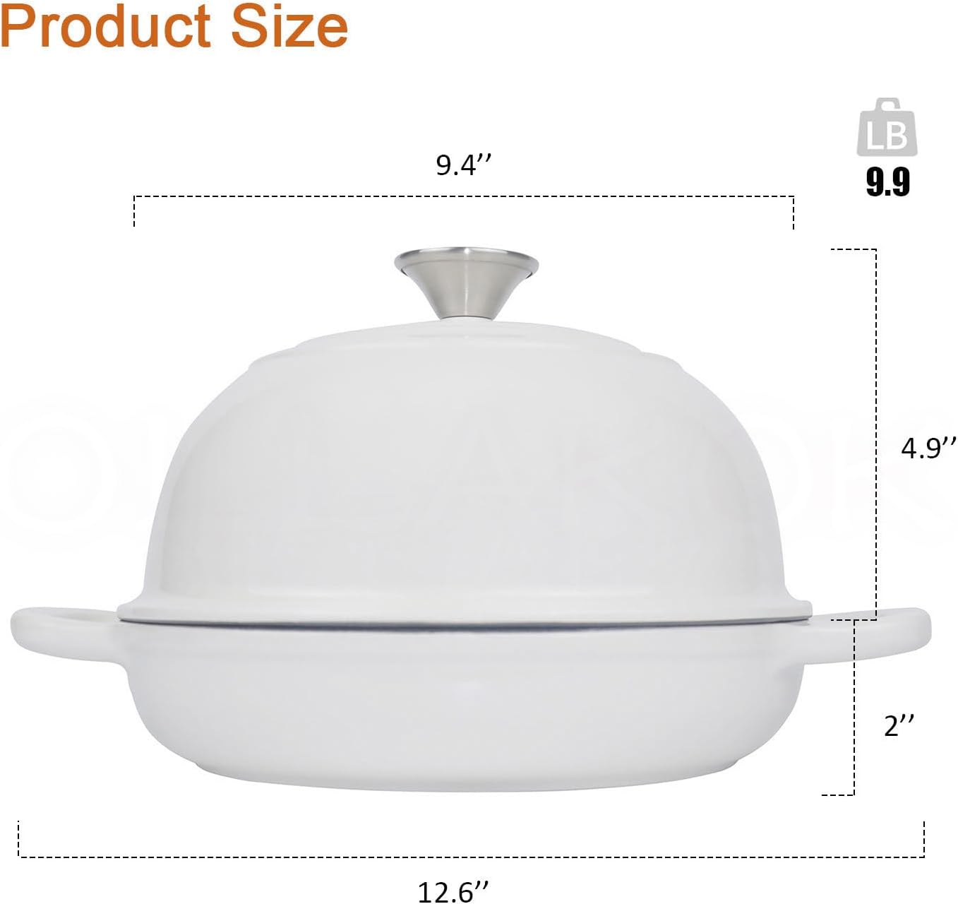 Dutch Oven for Bread Baking Bread Oven for Sourdough Bread Baking, Enameled Cast Iron Dutch Oven Pot with Lid 5 qt Cast Iron Bread Pan, White