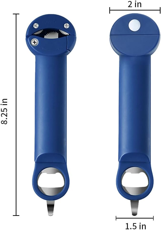 Jar Opener Bottle Opener Lid Opener for Weak Hands, Arthritic Hands, Seniors,Low Strength and Children with Beer Opener Blue