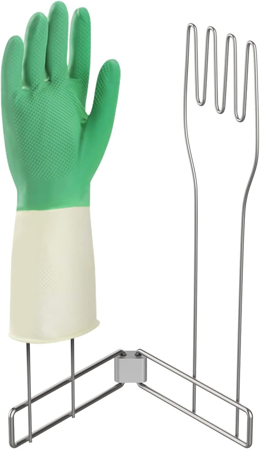 Kitchen Glove Holder,Stainless Steel Glove Rack,Kitchen Vertical Glove Support Multi-Purpose Glove Drain Rack,Collapsible Glove Drying Stand,Rubber Glove Drying Rack,Mitten Rack(Large)