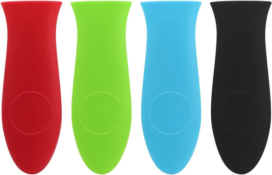 Silicone Hot Handle Holder Cast Iron Handle Cover Rubber Pot Handle Sleeve Heat Resistant for Frying Pans Griddles 4Pcs Mixed Color