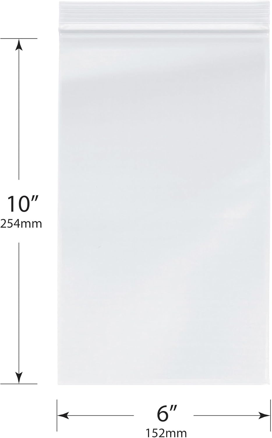 Plymor 6" x 10" (Case of 1,000), 4 Mil Heavy Duty Zipper Reclosable Plastic Bags