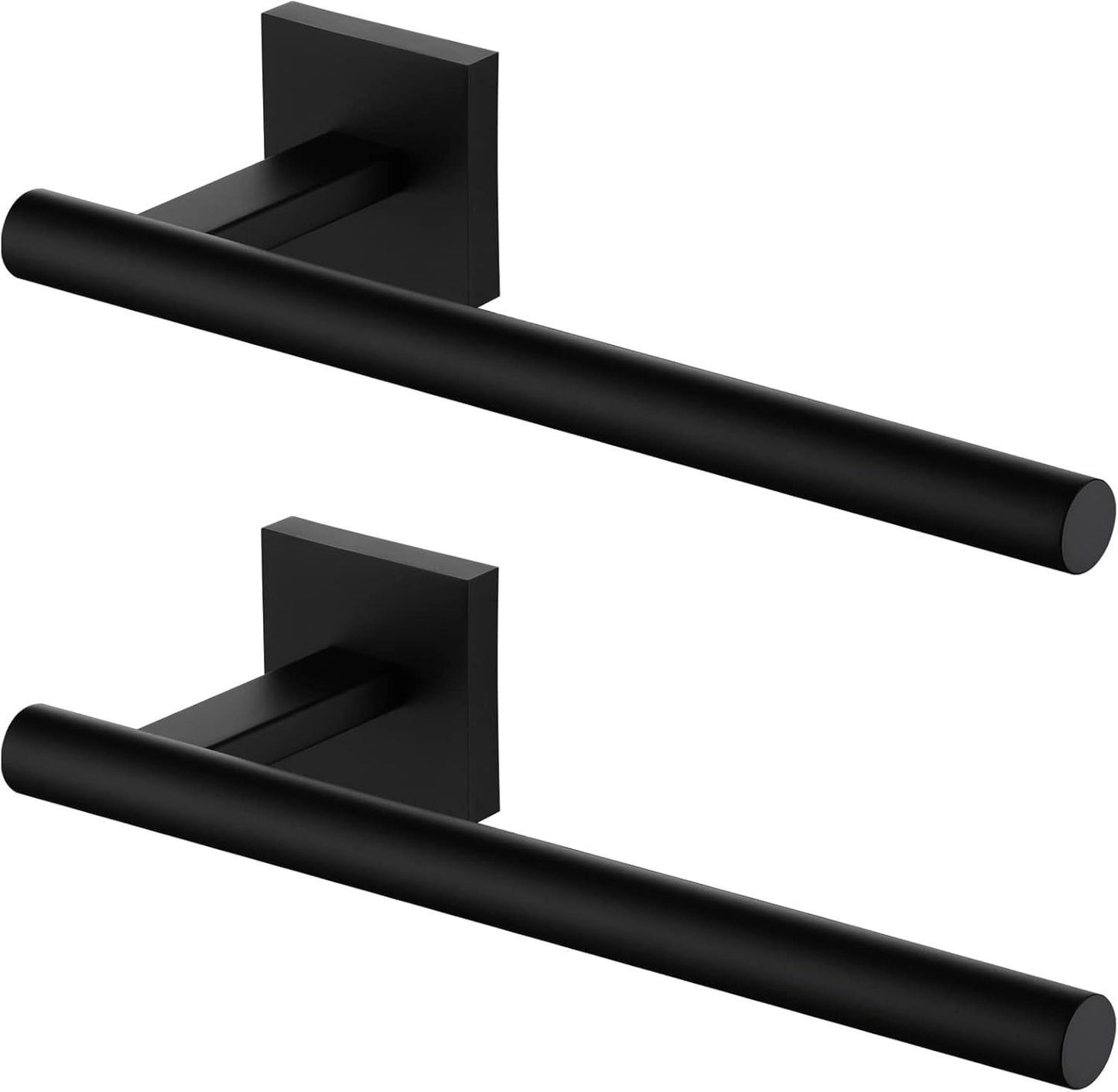 KOKOSIRI Towel Bar Matte Black Bathroom Hardware Hand Towel Rails, Suitable for Wall Mounted Towel Holder Screw in 2 Pack, Stainless Steel B3008BK-P2