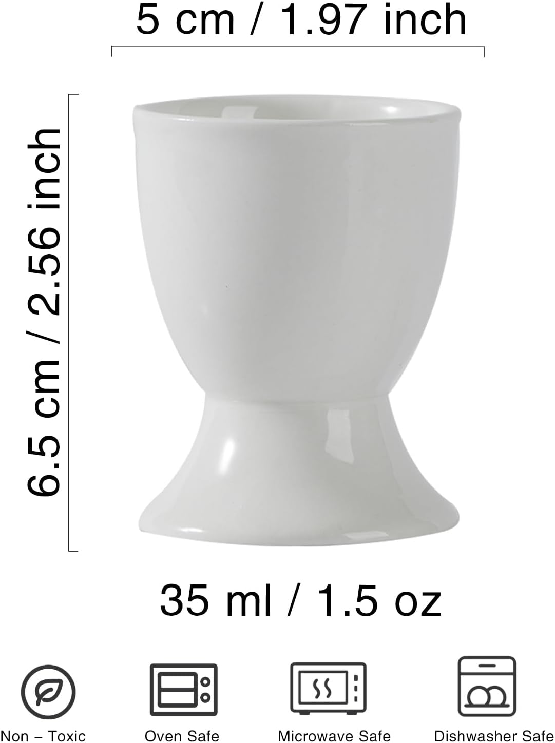 Egg Cups Set of 6 Ceramic Egg Stand Holder Kitchen Egg Cup Small Fruit Cup Snack Candy Cup Egg Cups for Soft Boiled Eggs Breakfast Party Dinning 2.56 x 1.97 inch