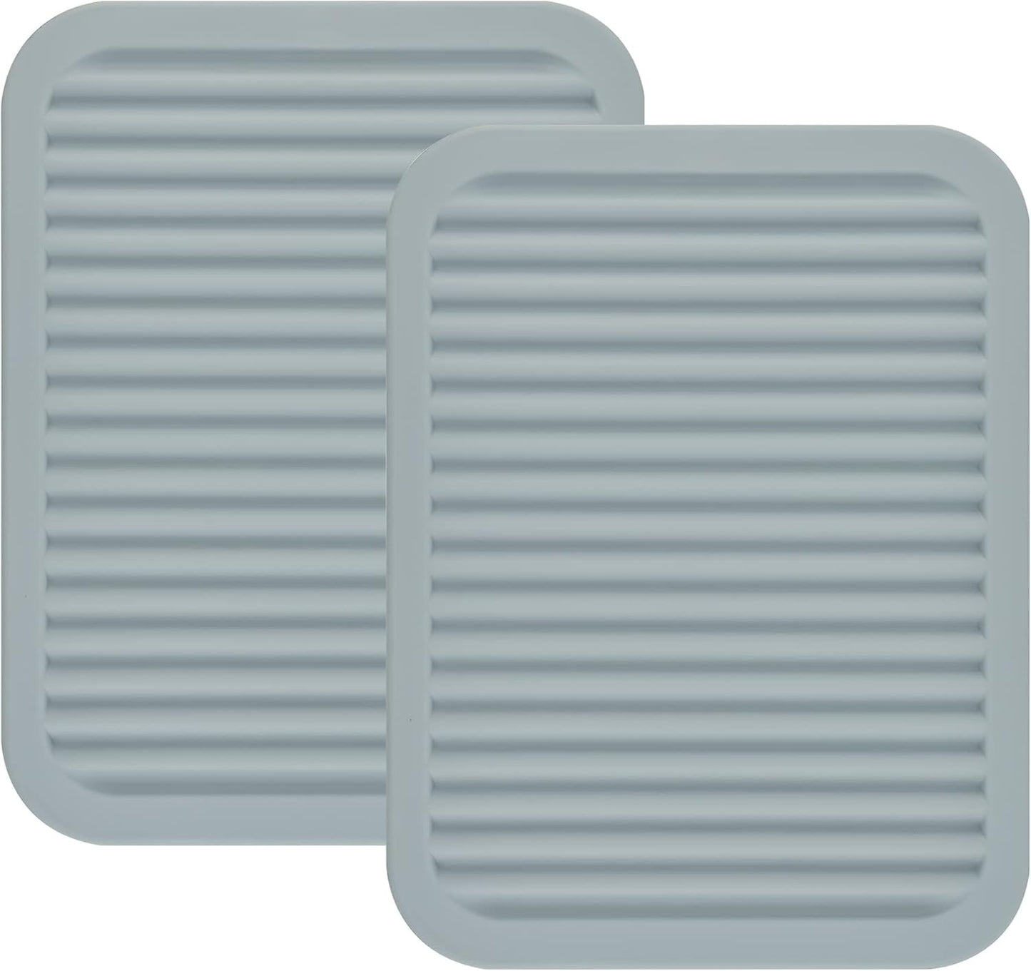 Smithcraft Silicone Trivets Mats for Hot Dishes and Hot Pots, Hot Pads for Countertops, Tables, Pot Holders, Spoon Rest Small Drying Mats Set of 2 Many Colors for Your Choose (Light Grey)