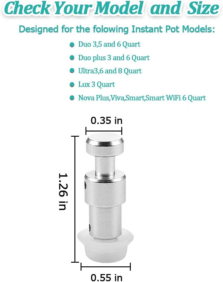 2 Pack Float Valve for Instant Pot with 8 Silicone Caps for Instant Pot Duo 3, 5, 6 QT, Duo Plus 3, 6 QT, Ultra 3, 6, 8 QT Replacement Float Valve by ZYLONE