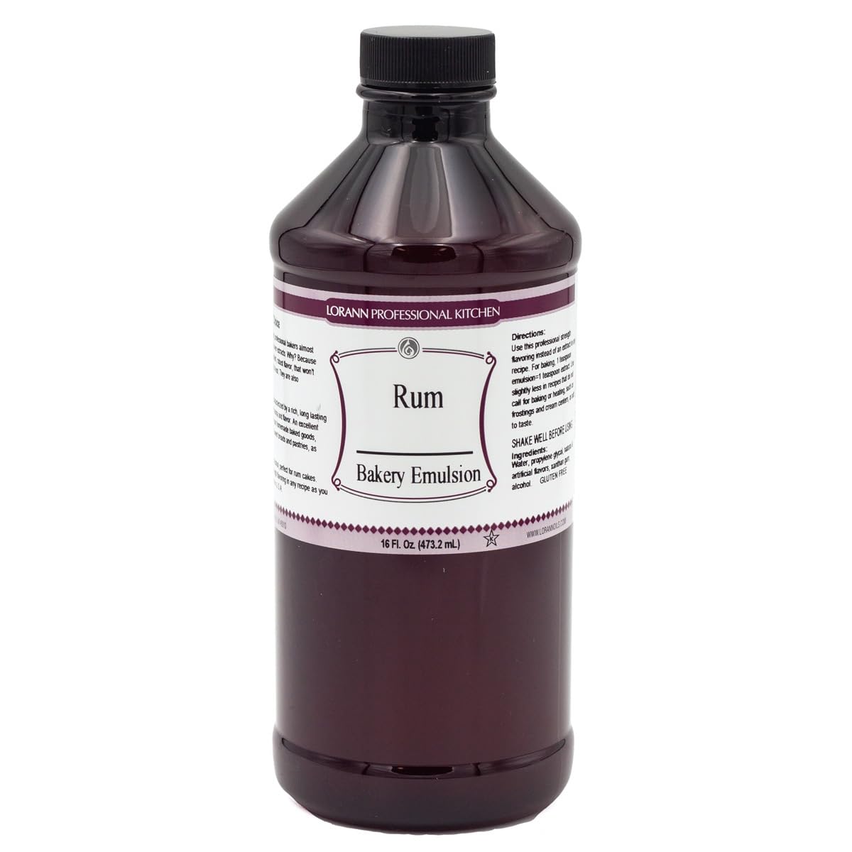 Lorann Oils Rum Bakery Emulsion: Realistic Rum Flavor, Ideal for Enhancing Boozy Notes in Baked Goods, Gluten-Free, Keto-Friendly, Rum Extract Alternative Essential for Your Kitchen