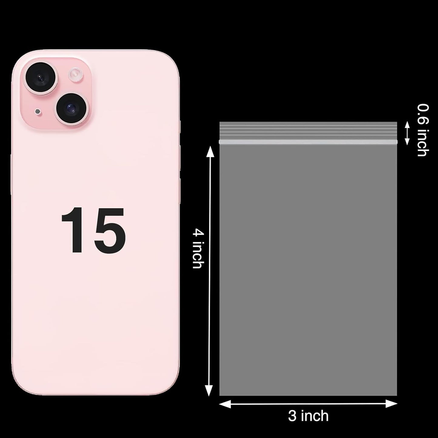 400pcs Plastic Bags, 3 x 4 inch 2 mil Jewelry Bags, Clear Small Zip Bag, Resealable Zip Bag for Small Business, Storage, Candy