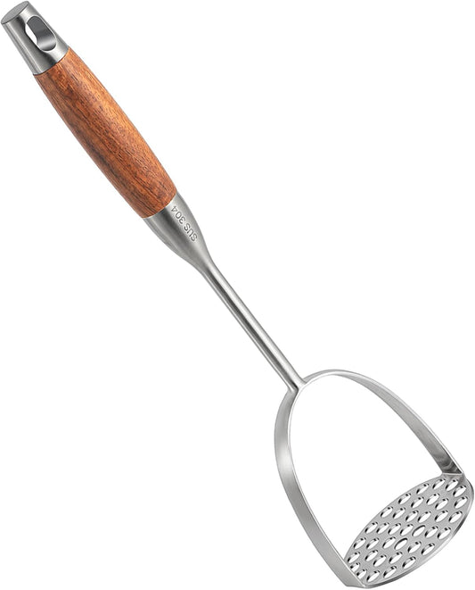 Mashed Potatoe Masher Stainless Steel - Heavy Duty Potato Masher, Professional Integrated Masher for Avocado, Potatoes, Beans, Meat, Vegetables