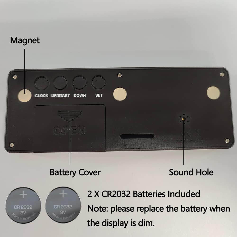 FCXJTU Digital Countdown Days Timer - Black Upgraded Big 999 Days Count Down Clock with Bracket Strong Magnetic Back for Retirement Wedding Vacation Birthday Holidays (999Day)