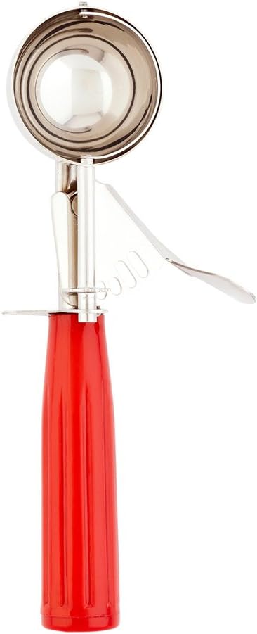 Met Lux 1.75 oz Stainless Steel #24 Portion Scoop - with Red Handle - 1 count box