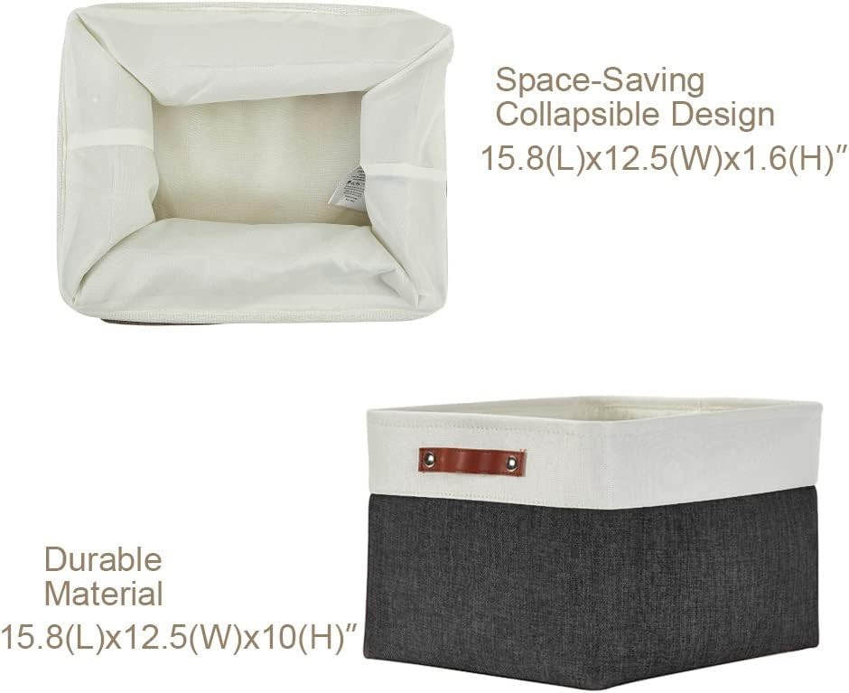 DECOMOMO Storage Baskets for Shelves - Fabric Storage Bins, Linen Closet Organizers and Storage (Black & White, XL - 3 Pack)