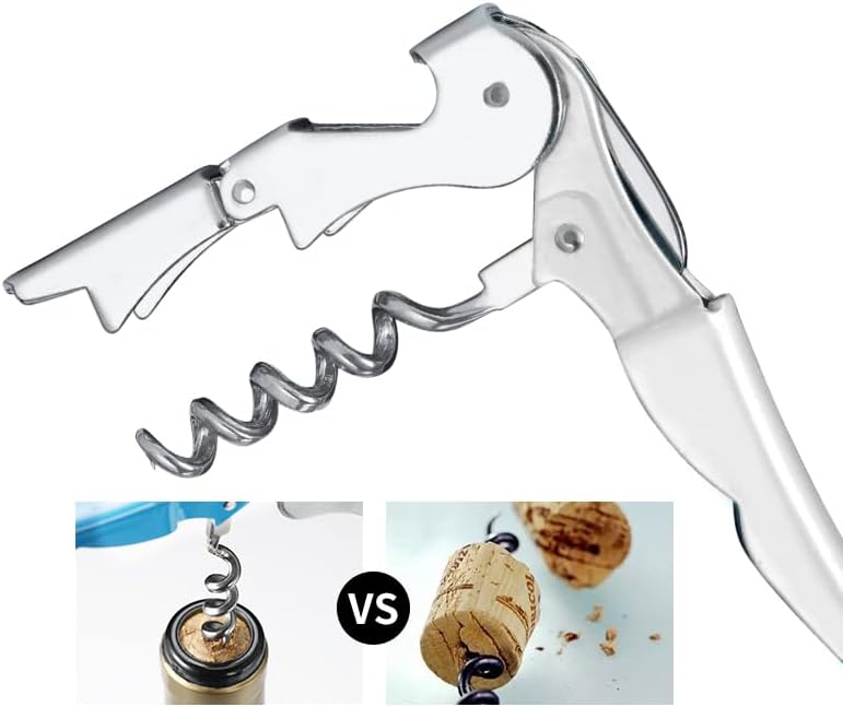 Professional Waiter Corkscrew Wine Openers Set, Heavy Duty Stainless Steel Hinges Wine Key for Restaurant Waiters, Sommelier, Bartenders