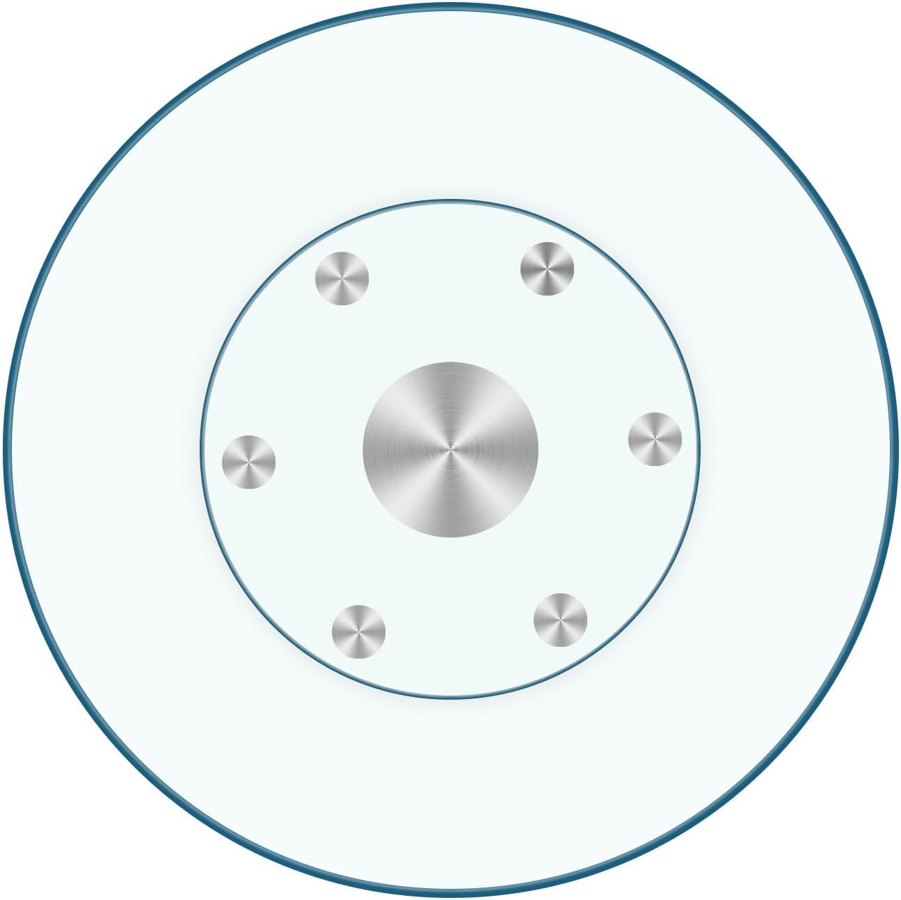 30" Heavy-Duty Lazy Susan Turntable - 1/3" Extra-Thick Tempered Glass - Silent & Smooth Swivel for Large Dining Tables, Centerpiece