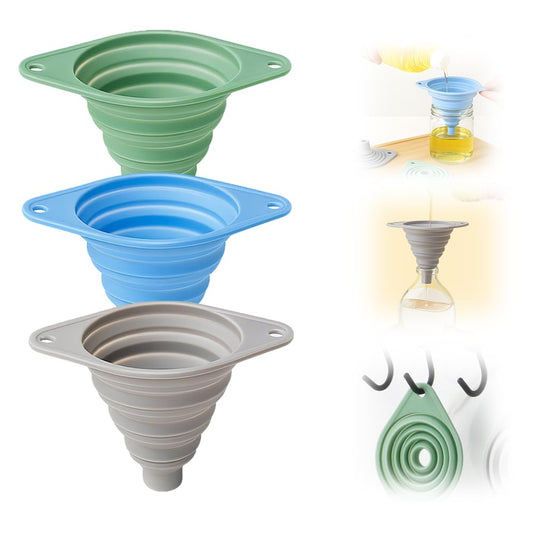 Kitchen Funnel Set, Silicone Collapsible Funnels for Kitchen Use Filling Bottles, Mini Funnels for Filling Small and Regular Water Bottles, Easy Pouring Tools for Kitchen Use and Refilling Bottles