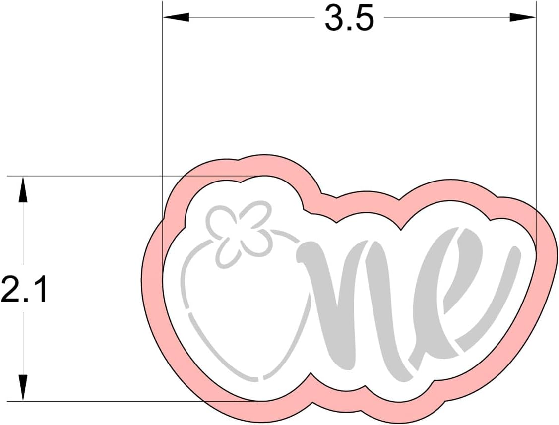 Strawberry New Born Baby kids Cookie Cutter and Stencil Set Bundle Kit PYO Cookies Paint Your Own Happy Birthday Wedding Baby Candle Kids Painting Coloring Pages Comb (Strawberry One)