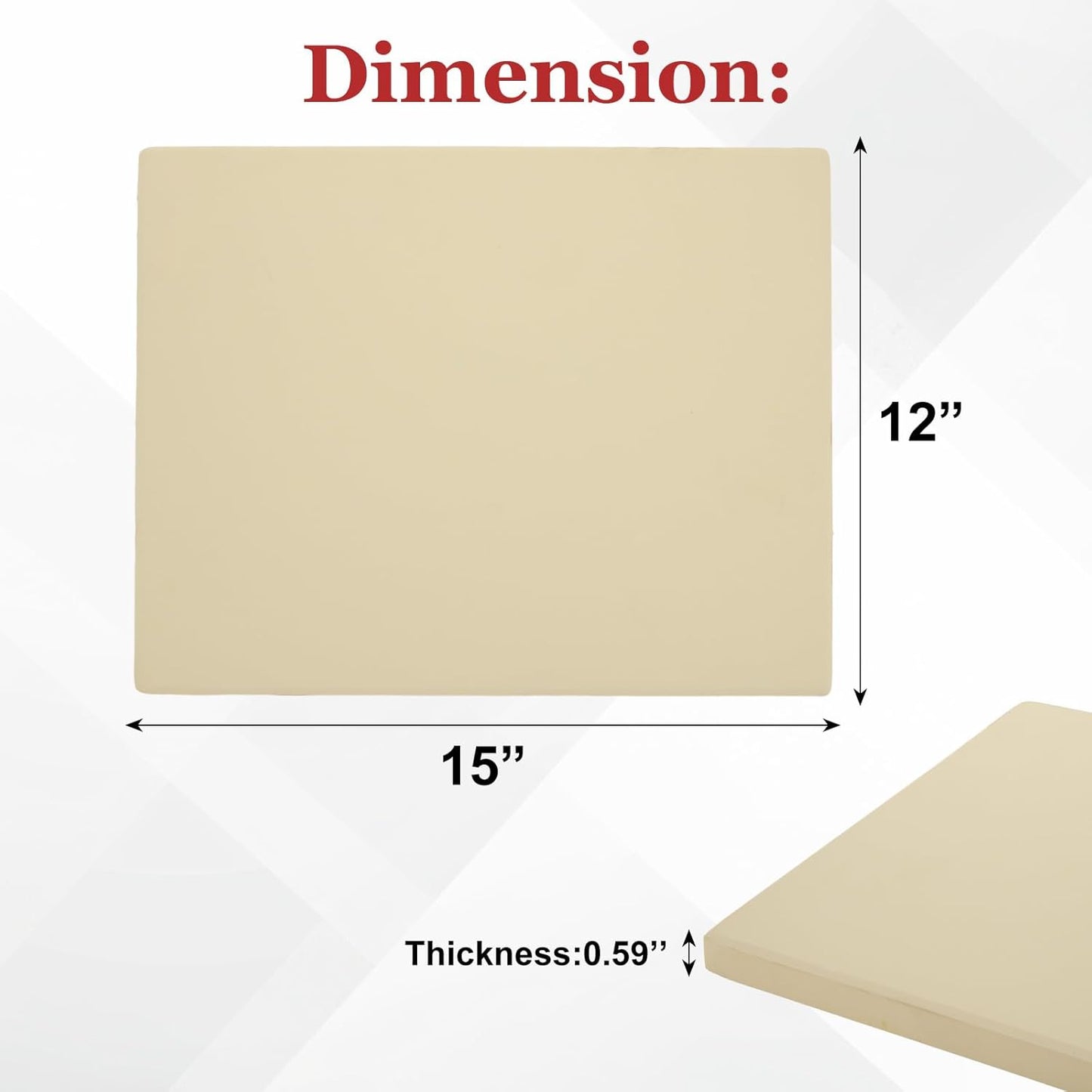 13Pcs Rectangular Pizza Stone for Oven and Grill, 15 x 12 Inch Pizza Stone Set with Pizza Peel, Grill Stone Baking Stone for Outdoor Grill for Pizza, Bread, 0.59'' Thickened Stone Pizza Pan