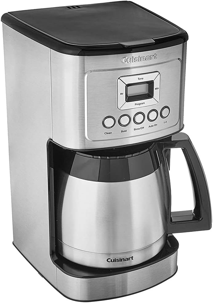 Cuisinart 12 Cup Programmable Stainless Steel Thermal Coffee Maker with Thermal Carafe (DCC-1850 /DCC-3400) Bundle Including Permanent Filter and 1 YR CPS Enhanced Protection Pack