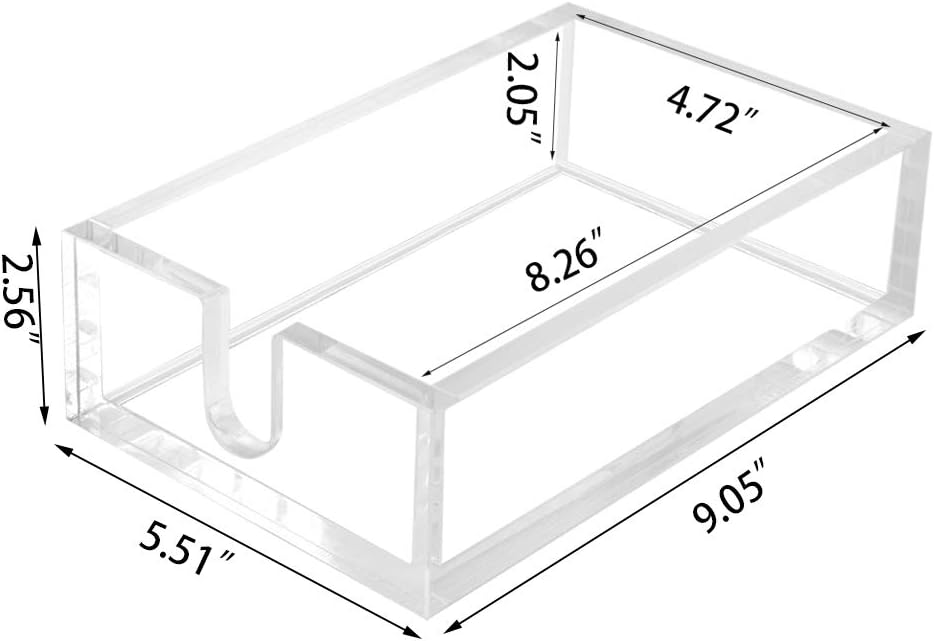 Acrylic Guest Towel Napkin Holder, 0.37Inch Thickness Clear Paper Towel Tray, Rectangle Napkin Holders for Kitchen, Dining Room, Bathroom