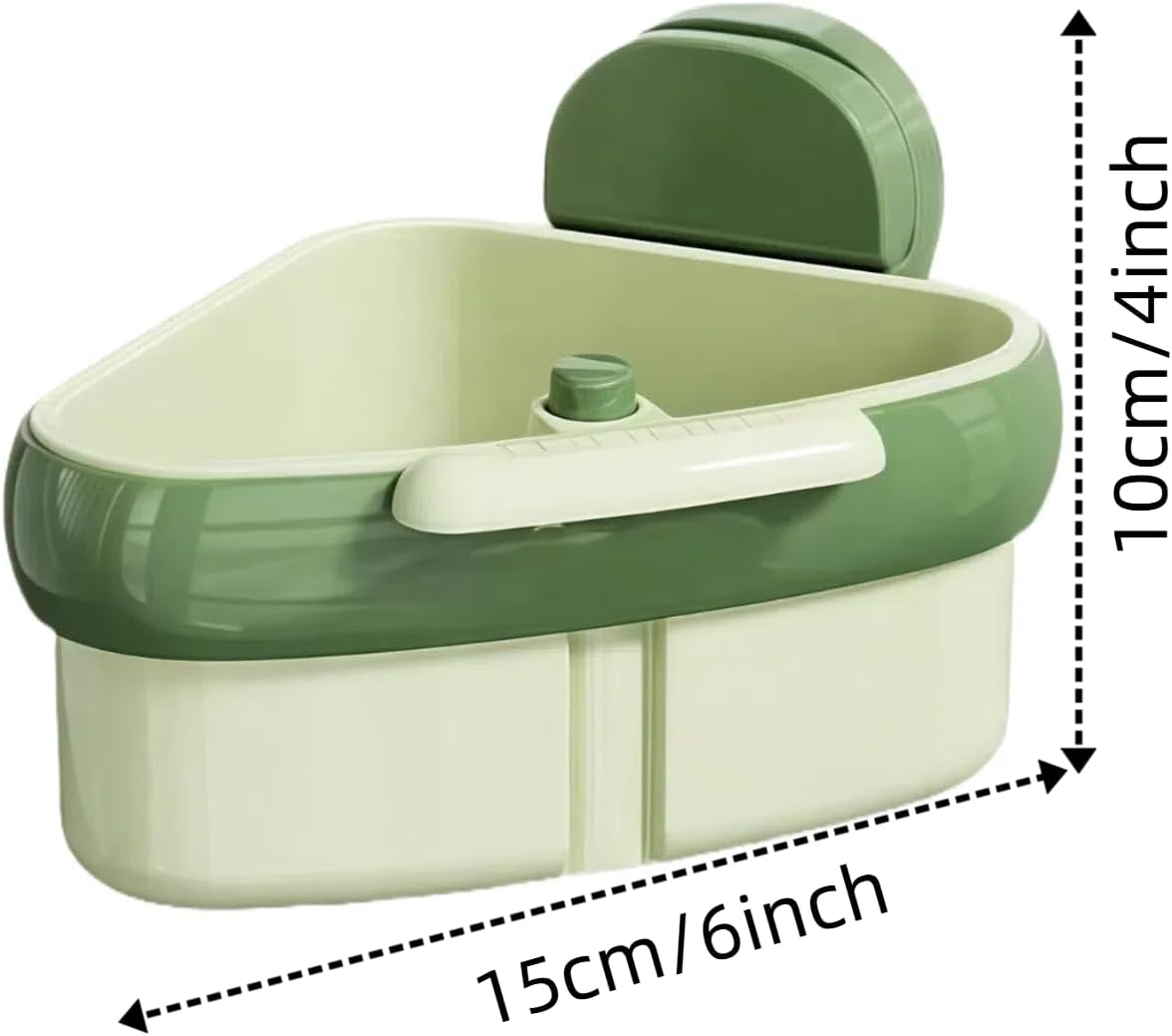 2pc Suction Cup Sink Corner Rack, Automatic Dumping Triangle Kitchen Sink Strainer Basket, Multi-Function Corner Sink Strainer, Sinks Trash Food Waste Catcher, Suction Corner Storage Basket