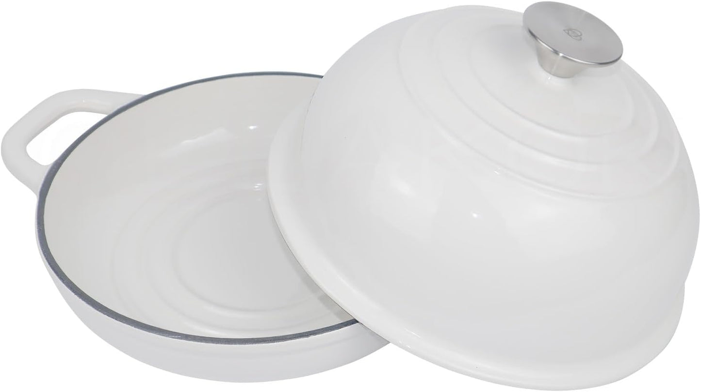 Dutch Oven for Bread Baking Bread Oven for Sourdough Bread Baking, Enameled Cast Iron Dutch Oven Pot with Lid 5 qt Cast Iron Bread Pan, White