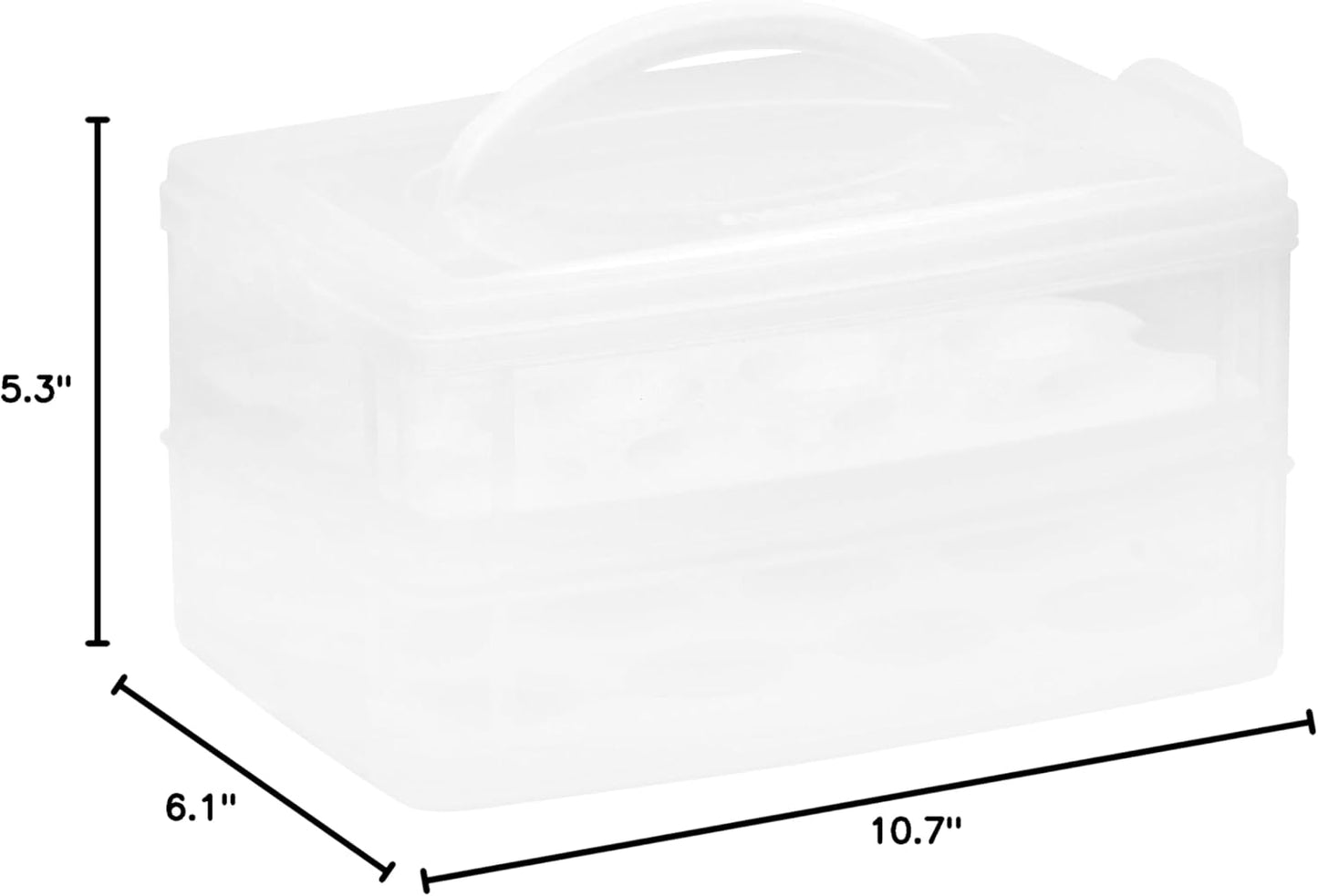 Snapware (2-Layer, 24 Eggs) Plastic Detachable Deviled Egg Carrier Storage Container With Lid and Handle, Freezer Dishwasher Microwave Safe