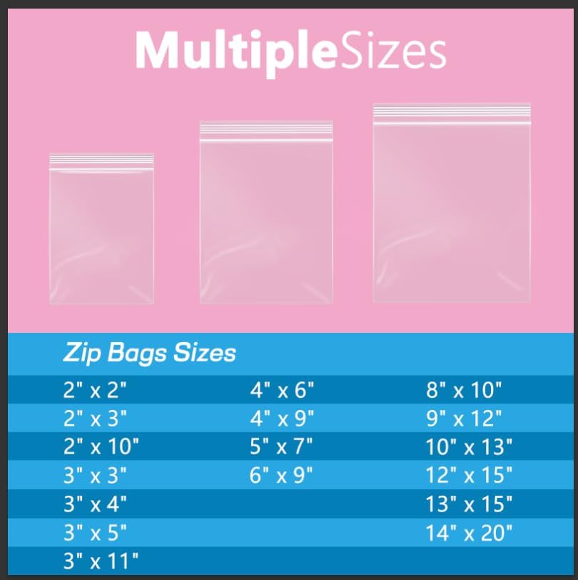 iMailer - 200 Pcs- 11" x 14" Reclosable Plastic Zip Poly Bags- Clear Zip Bag for Prints, Photos, Documents, Clothing, T-Shirt