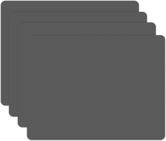 Silicone Placemats, Food-Grade Non-Slip Waterproof, Dining, Stain Resistant, Countertop Protector, Kitchen Counter Mat, Heat Resistant, Baking mat Dishwasher Safe (15.7x11.8Inch-4pack, Gray)