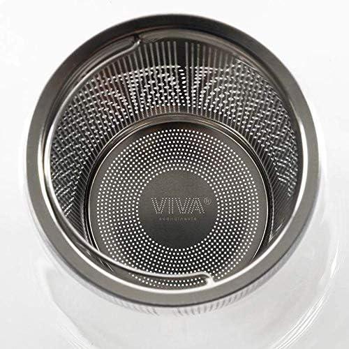 Viva Infusion Borosilicate Glass Tea Pot for Stovetop with Loose Leaf Tea Infuser Mesh - 34 ounce/1 Liter - Modern Teapot Features Bamboo Wood Lid, Tea Maker for Blooming