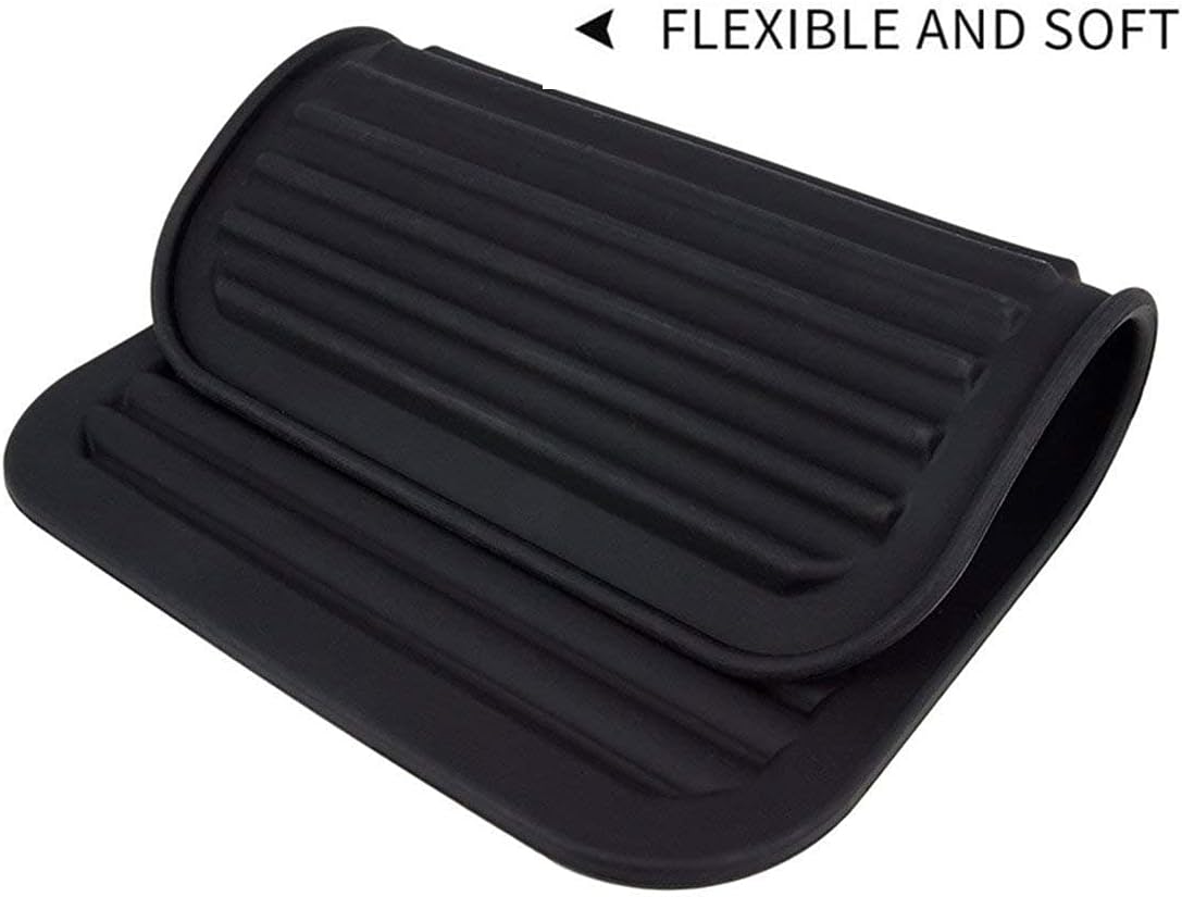 Smithcraft Silicone Trivets Mats for Hot Dishes and Hot Pots, Hot Pads for Countertops, Tables, Pot Holders, Spoon Rest Small Drying Mats Set of 2 Color Black