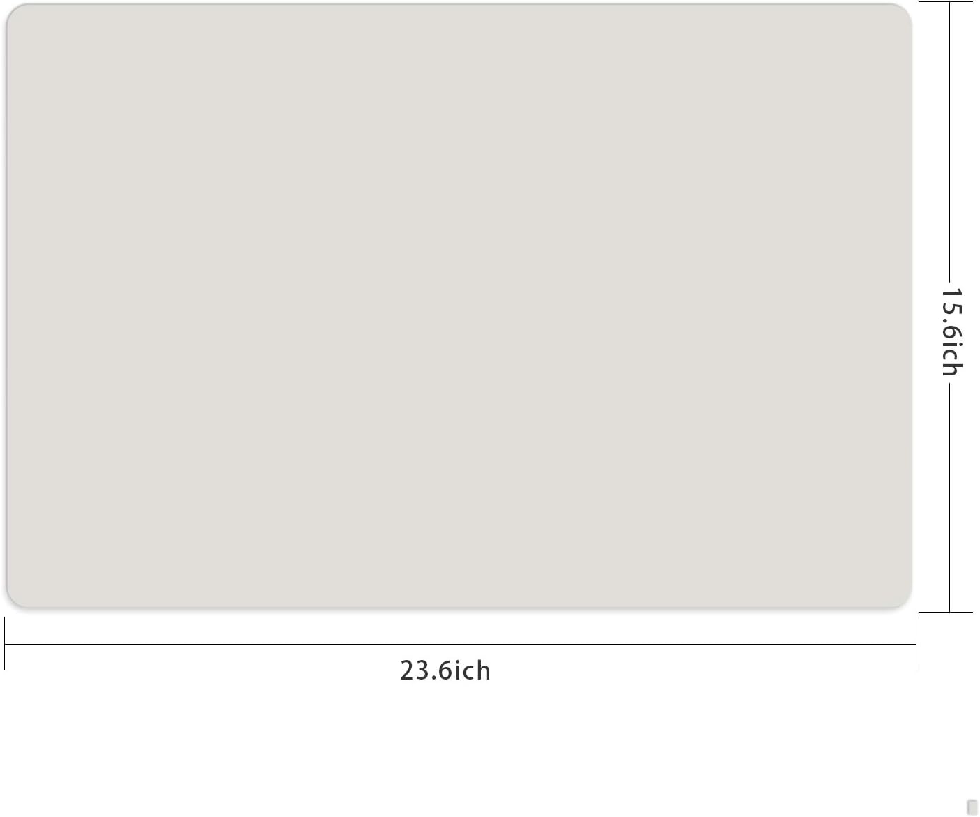 Silicone Placemats, Food-Grade Non-Slip Waterproof, Dining, Stain Resistant, Countertop Protector, Kitchen Counter Mat, Heat Resistant, Baking mat Dishwasher Safe (23.6"×15.7"-2pack, White Gray)