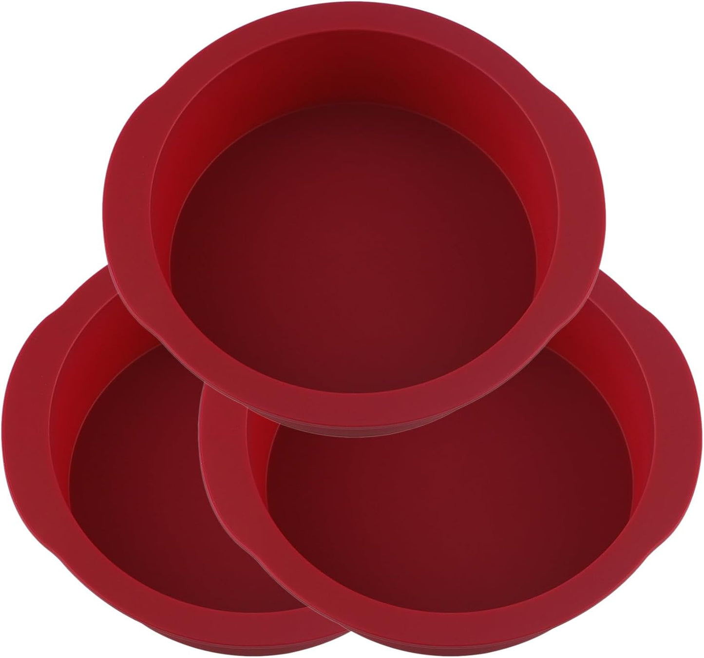 Nalchios 6 inch Silicone Round Cake Pans Set of 3, Non-stick Easy Releasing Mini Cake Pans, Flexible BPA Free Silicone Baking Mold Pans for Layer Cake, Mini Cake Pizza, Cheese Cake, Chocolate Cake