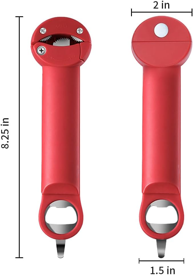 Bottle Opener Jar Opener for Weak Hands, Arthritic Hands, Seniors,Low Strength and Children with Beer Opener Red