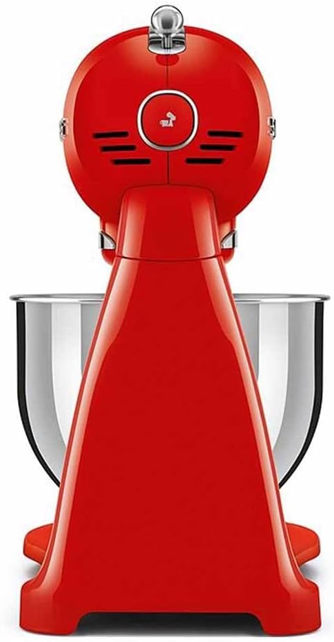 SMEG SMF03 Stand Mixer – 5 Qt Tilt-Head Mixer with Stainless Steel Bowl, 10 Speeds, Retro 50s Vintage Style – Red
